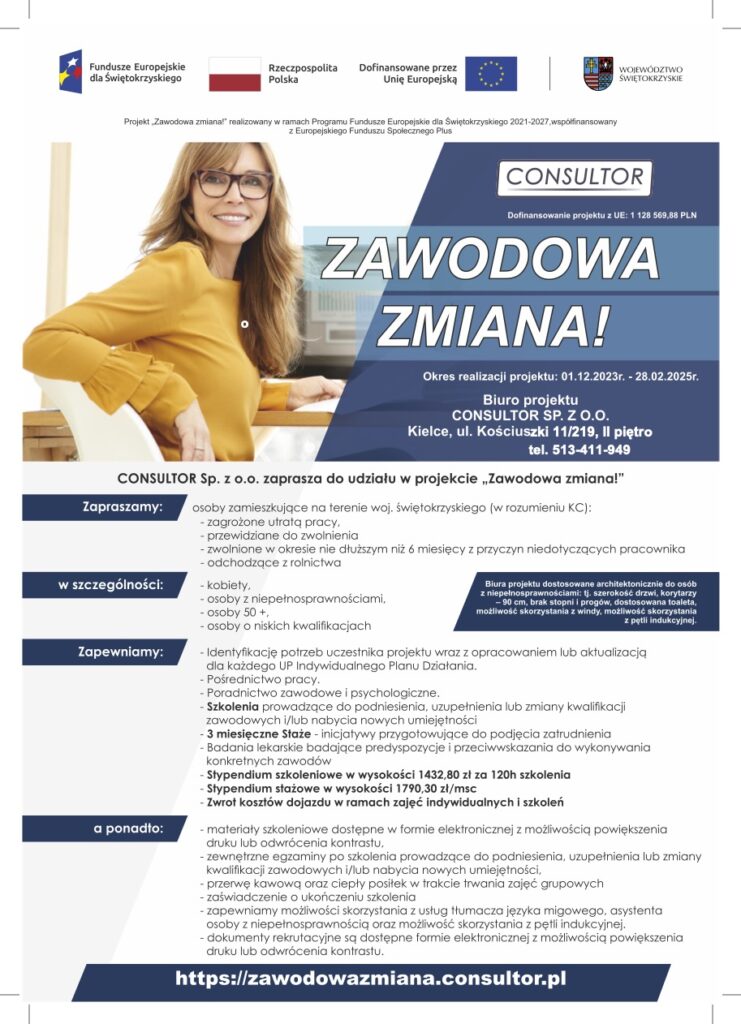 infografika "zawodowa zmiana"
